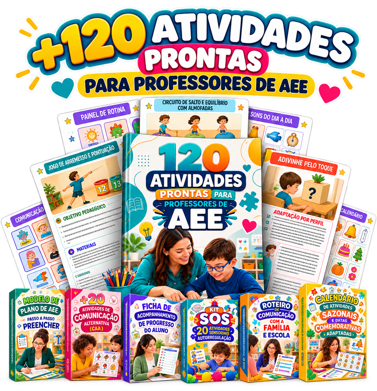 Kit com mais de 120 atividades prontas para professores de AEE